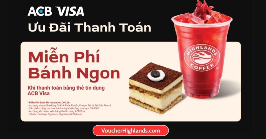 THANH TOÁN BẰNG THẺ TÍN DỤNG ACB VISA NHẬN BÁNH NGON MIỄN PHÍ