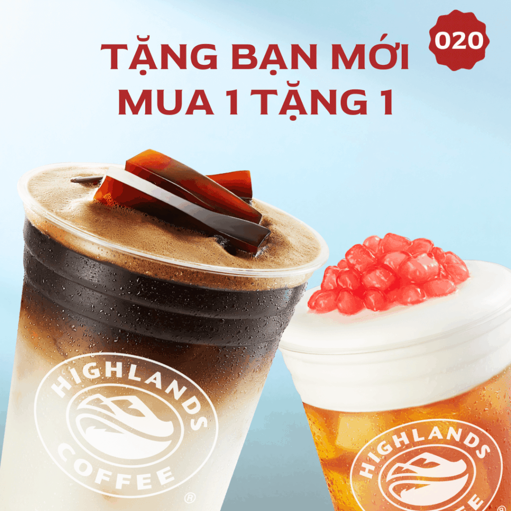 Voucher Highlands 01/2026 - Mua 1 tặng 1 (bạn mới)