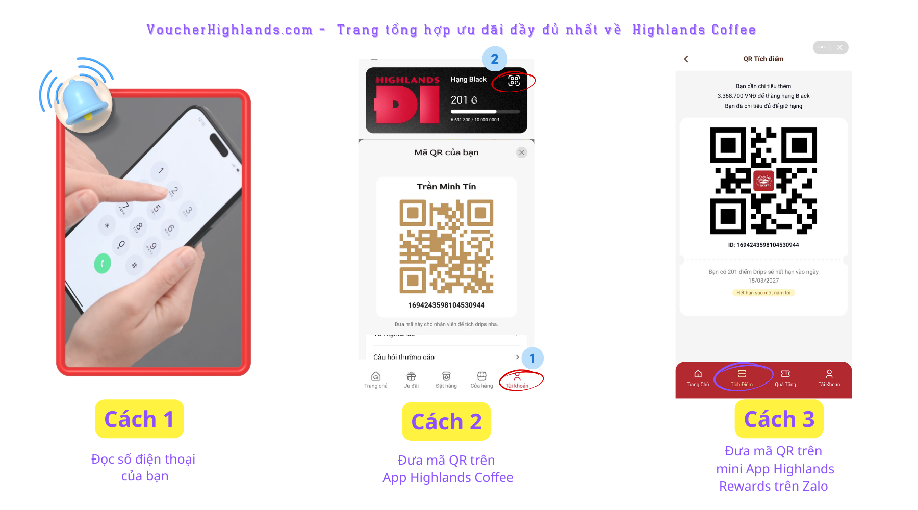 Hướng dẫn cách tích điểm khi đi Highlands Coffee