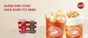 voucher highlands tháng 4 - giảm 50k/200k