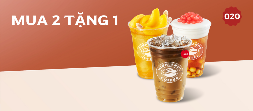 voucher highlands tháng 4 - mua 2 tặng 1