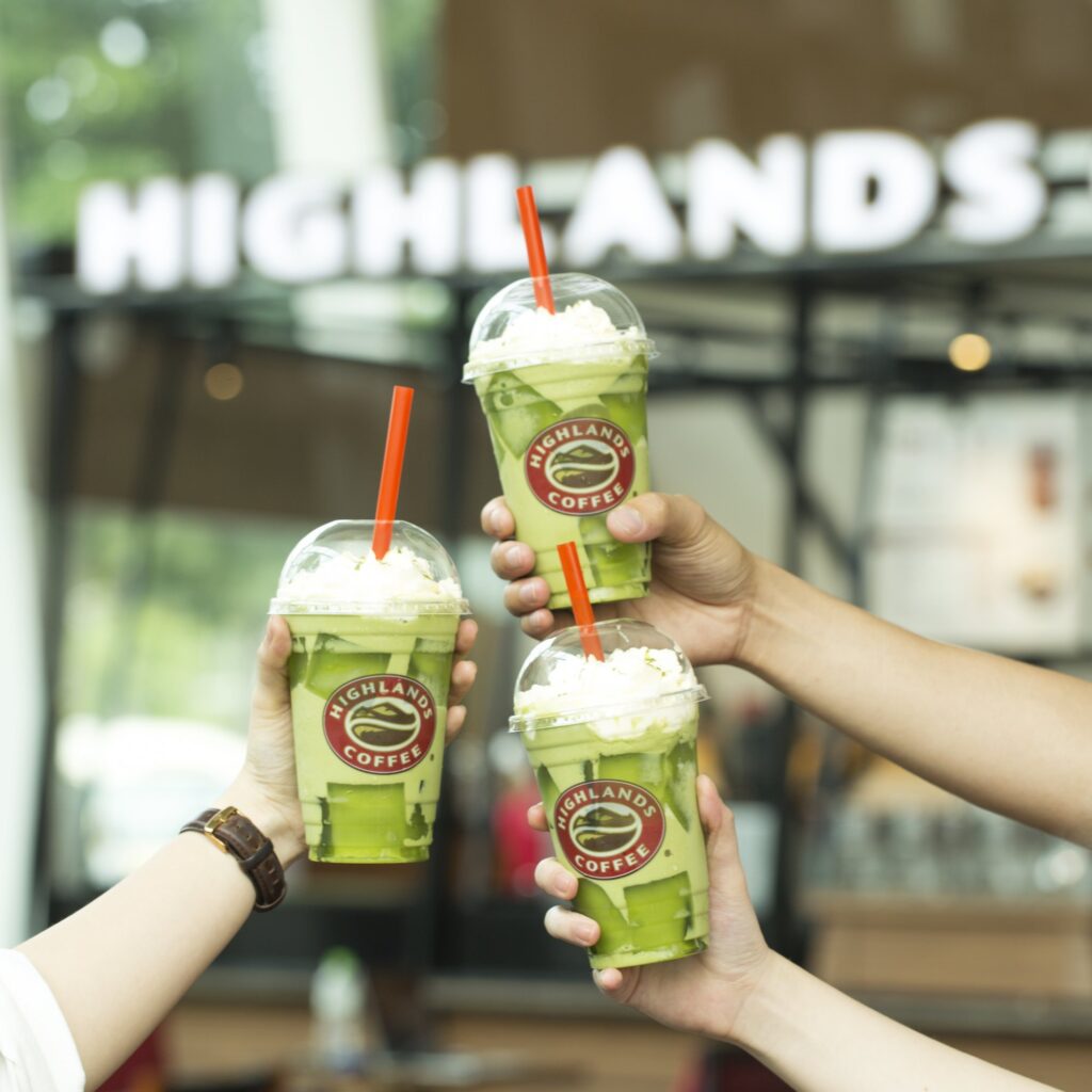 ảnh chụp freeze trà xanh - highlands coffee
