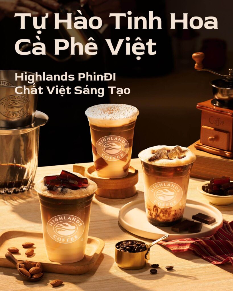 Ảnh các món trong dòng phindi hiện có tại Highlands Coffee