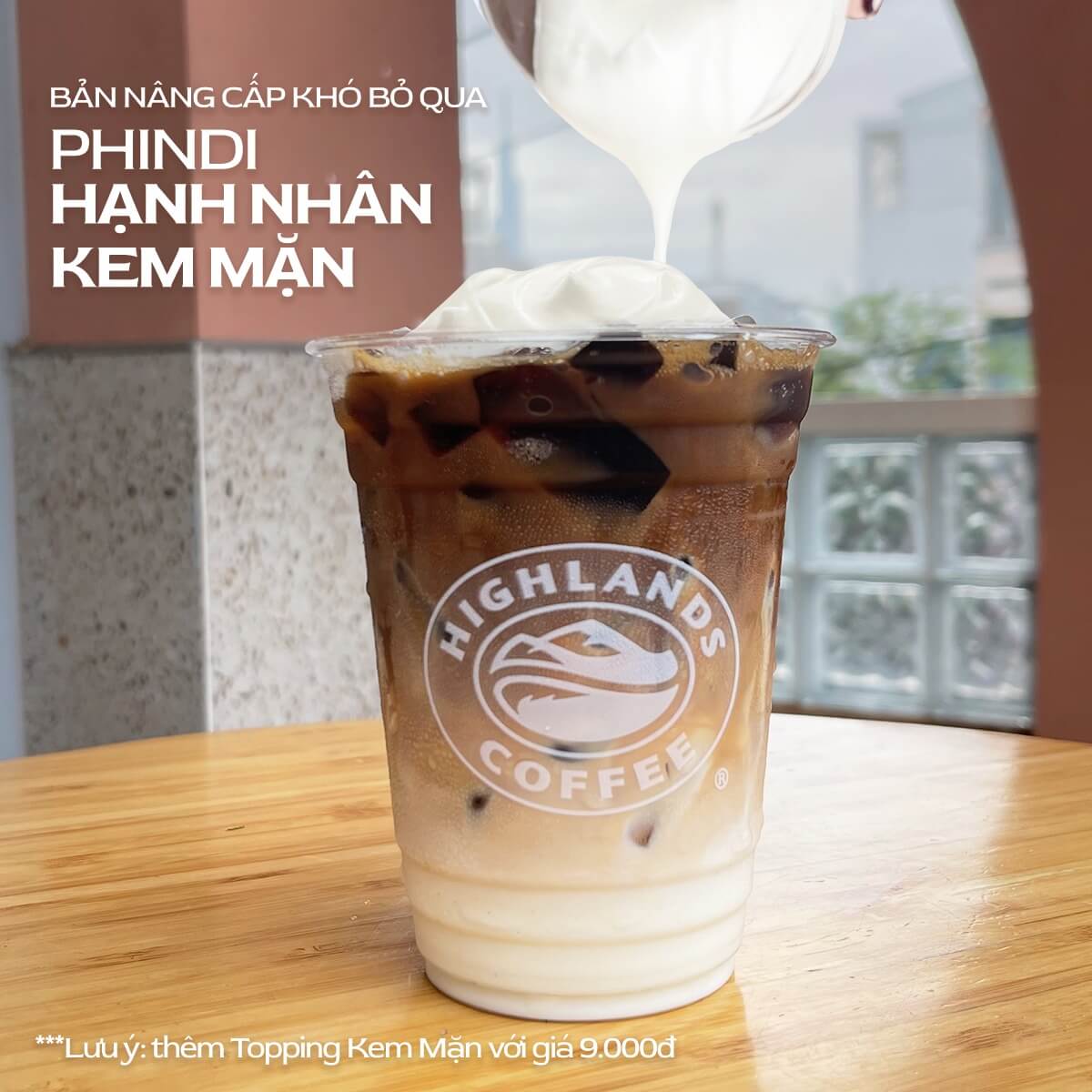 mix phindi hạnh nhân với kem mặn