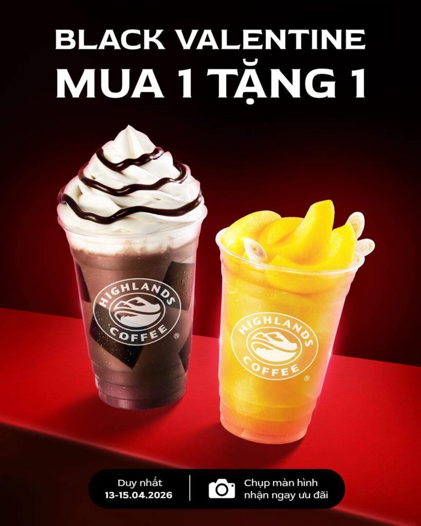 Ưu đãi mua 1 tặng 1 Highlands - black valentine