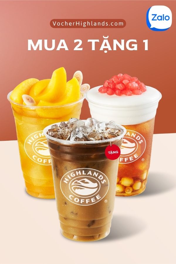 Voucher Highlands Giảm mua 2 tặng 1