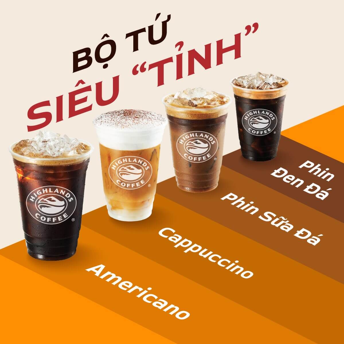 Phin sữa đá Highlands bộ tứ siêu tỉnh táo cho ngày dài làm việc.