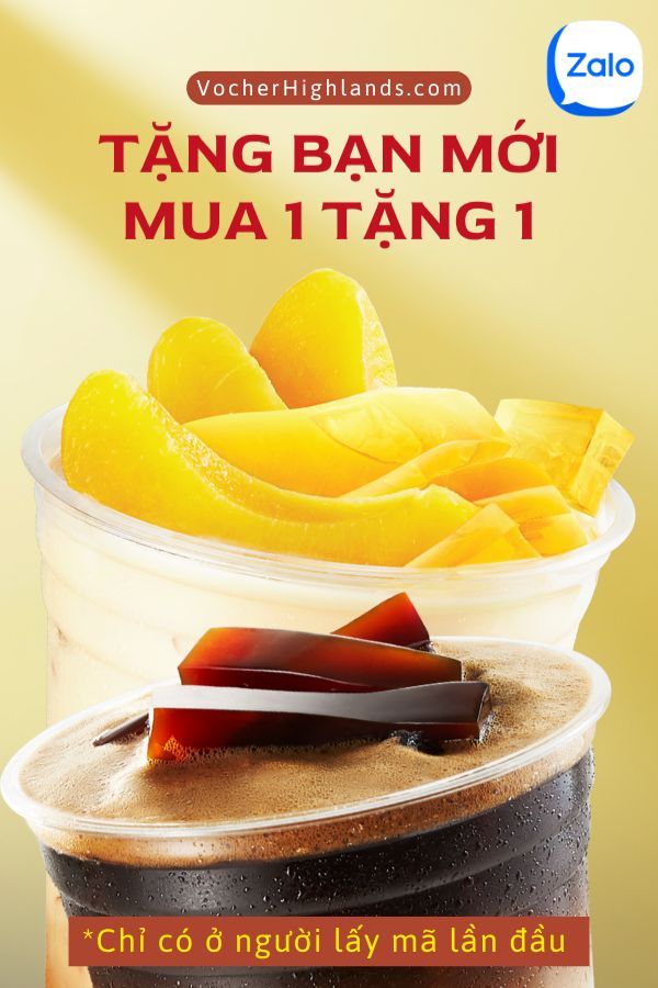 Voucher Highlands mua 1 tặng 1 (New user)