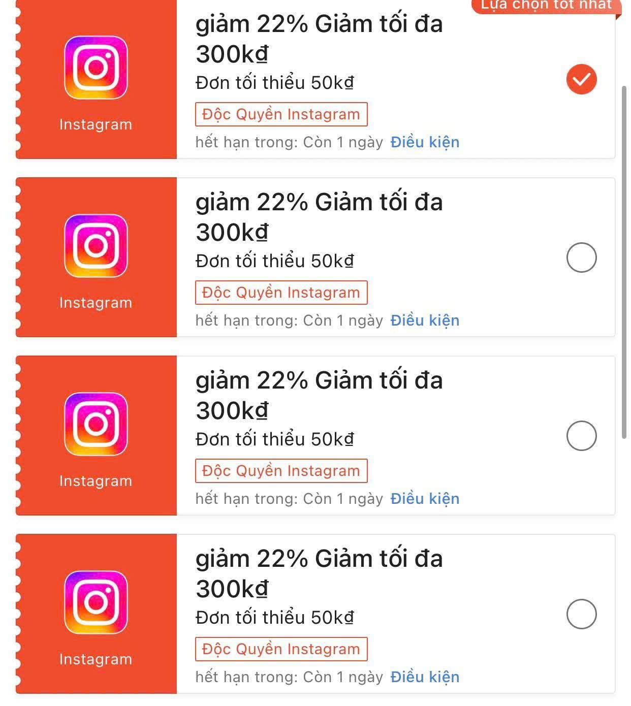 Chi tiết mã giảm giá