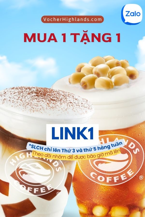 Voucher highlands mua 1 tặng 1 mới nhất