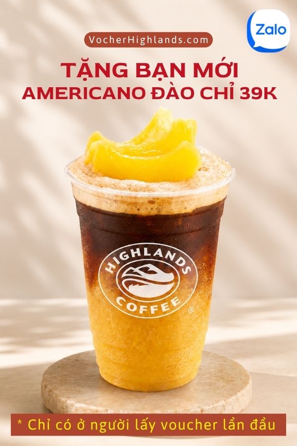 Amaricano Đào chỉ 39K - Voucher người mới